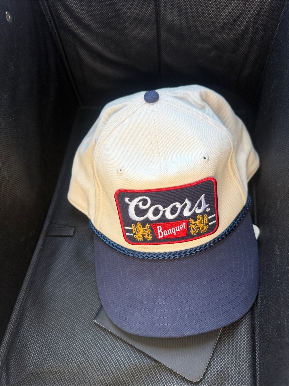 Coors Banquet Two-Tone Baseball Cap in Tan and Navy
